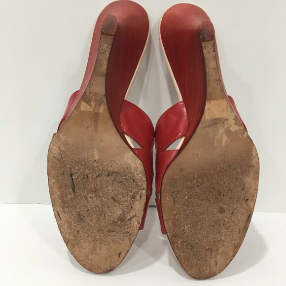 Cole Haan 7.5B red wedge heel slides sandals shoes - Picture 8 of 8